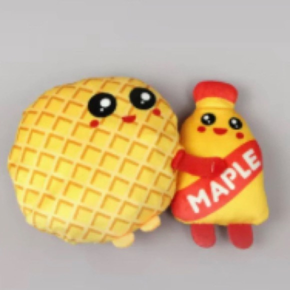 Puppy & Cat Squeaky Waffle & Syrup Interactive Toy - Picture 2 of 5